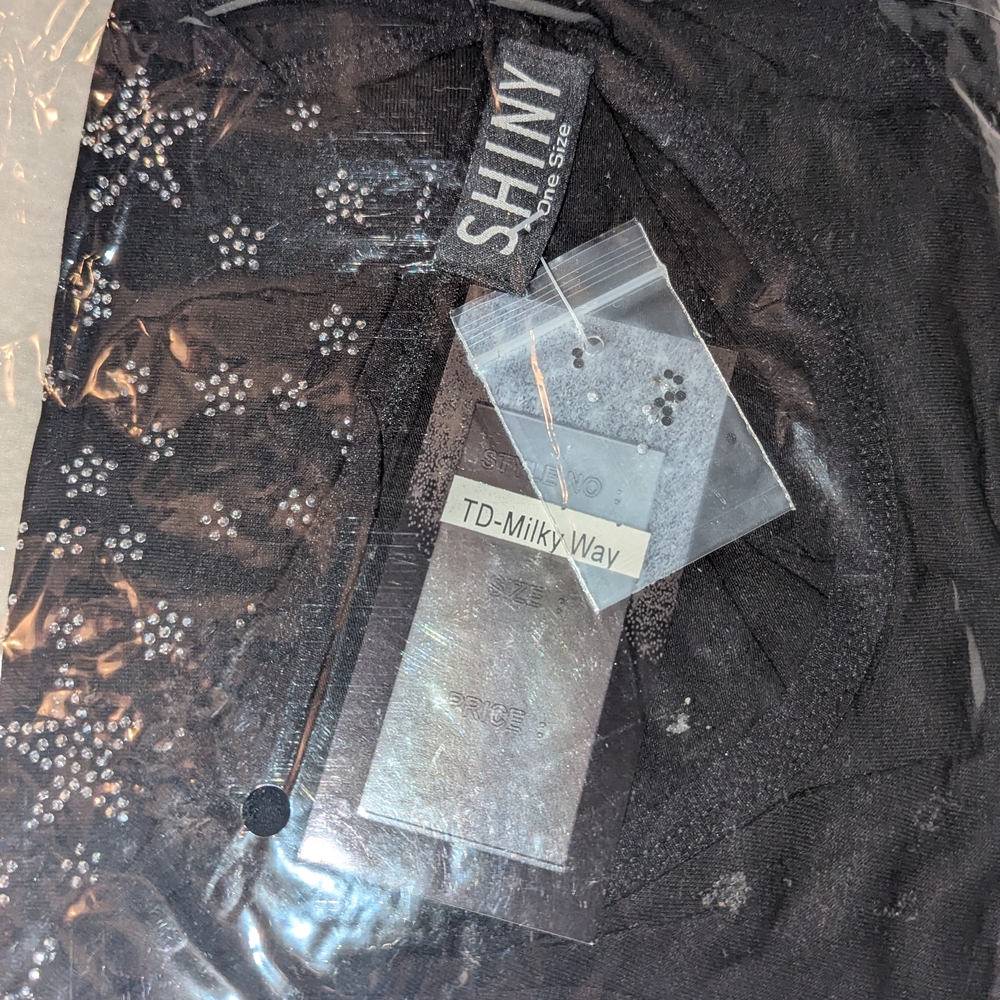 Shiny Tank Dress Midi One Size Assorted Design Embellishment Black - Picture 2 of 9